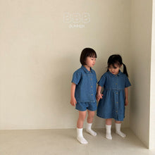 Load image into Gallery viewer, BELLA KIDS DENIM COLLAR ONE PIECE*PREORDER