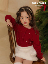 將圖片載入圖庫檢視器中，FORKCHIPS KIDS 紅色開襟衫* 預購