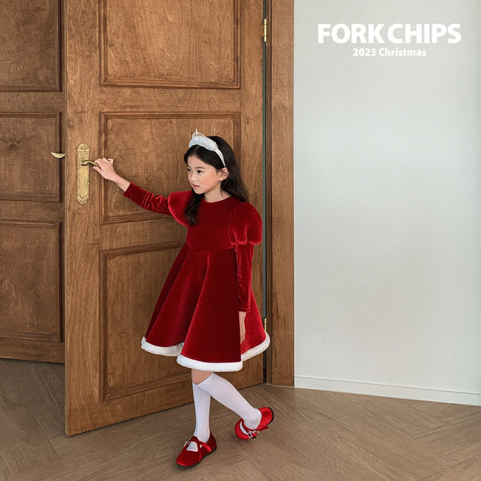 FORKCHIPS KIDS Christmas Velvet Princess One-piece* Preorder