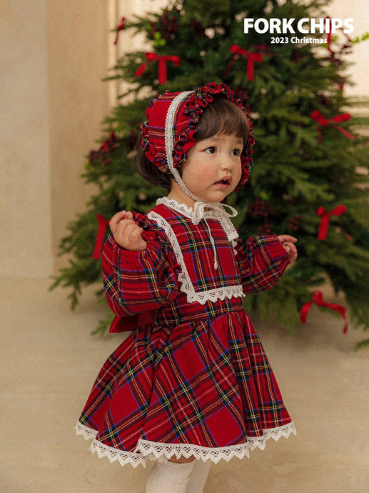 FORKCHIPS BABE Red Check Dress* Preorder