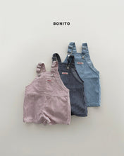Load image into Gallery viewer, BONITO KIDS VERTICAL STRIPE OVERALL SHORTS**PREORDER