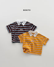 Load image into Gallery viewer, BONITO KIDS SIERRE STRIPE COLLAR TEE**PREORDER