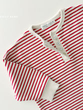 Load image into Gallery viewer, DAILYBEBE KIDS STRIPE HENLEY SHIRT **PREORDER