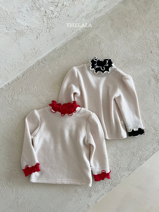 LALA KIDS ELEGANT FRILL TURTLE NECK* PREORDER