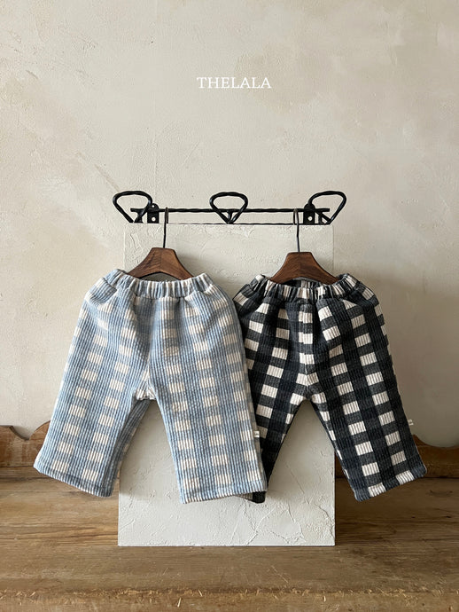 LALA KIDS CHECK FLEECE PANTS * PREORDER