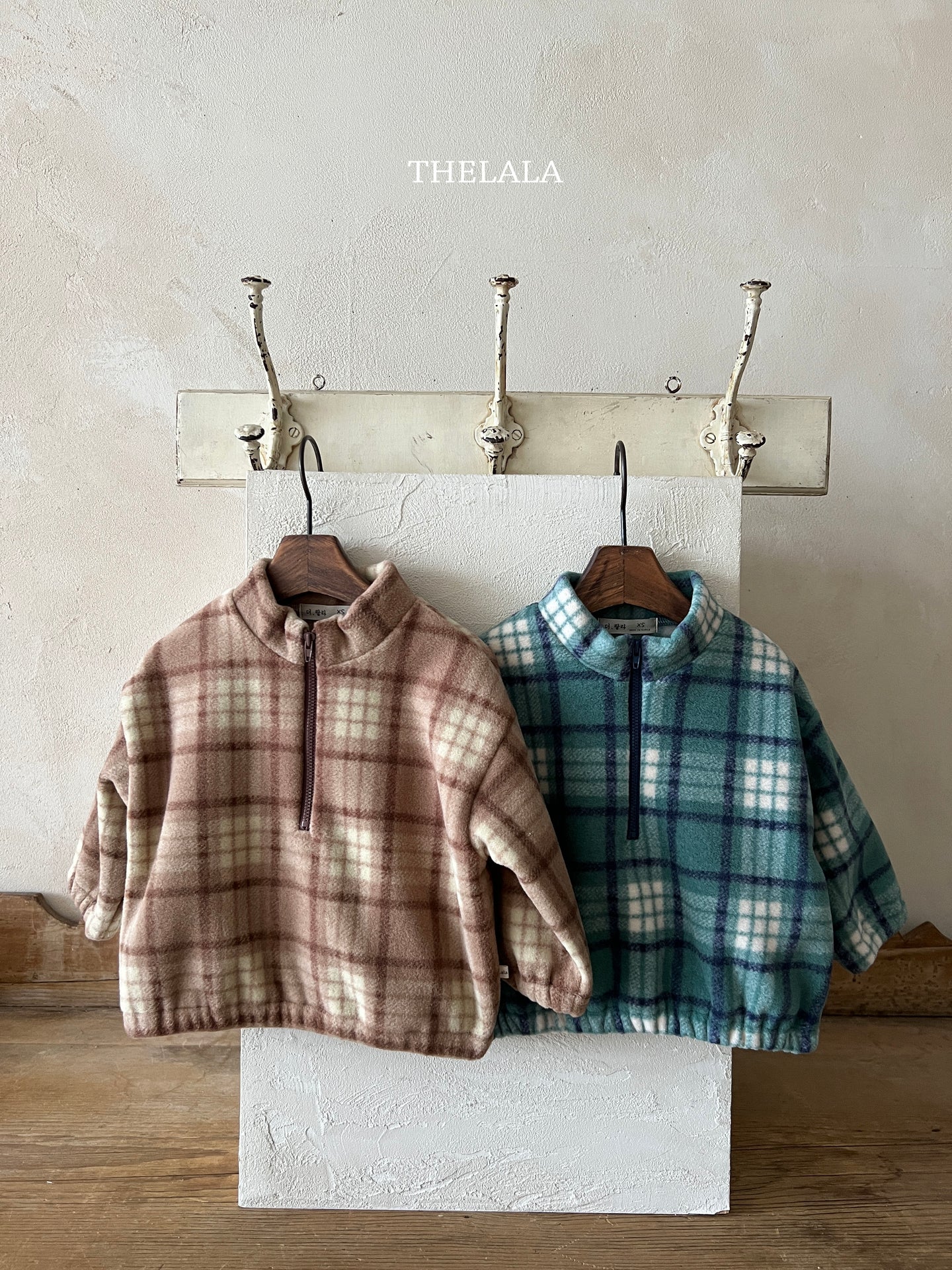 LALA KIDS CHECK FLEECE OVERALL* PREORDER