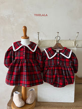 Load image into Gallery viewer, LALA KIDS RED CHECK DRESS* Preorder