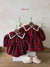 Load image into Gallery viewer, LALA KIDS RED CHECK DRESS* Preorder
