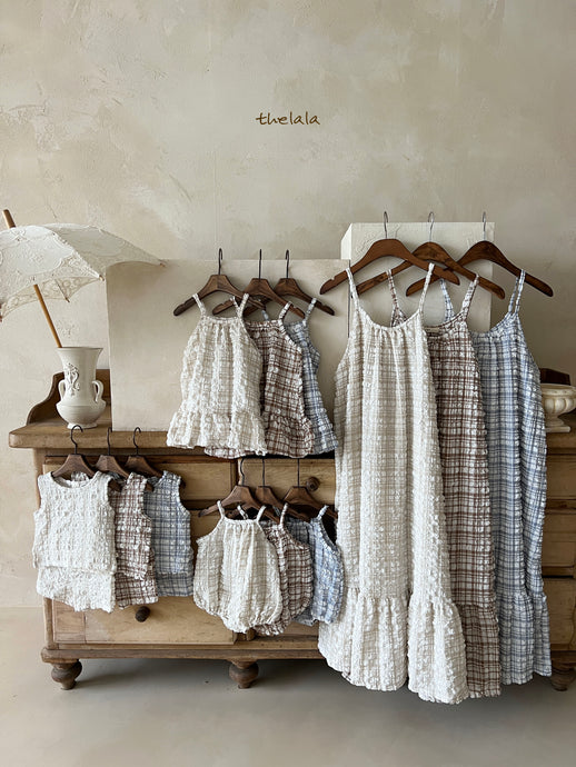 LALA MOM/KIDS Check Summer dress* Preorder