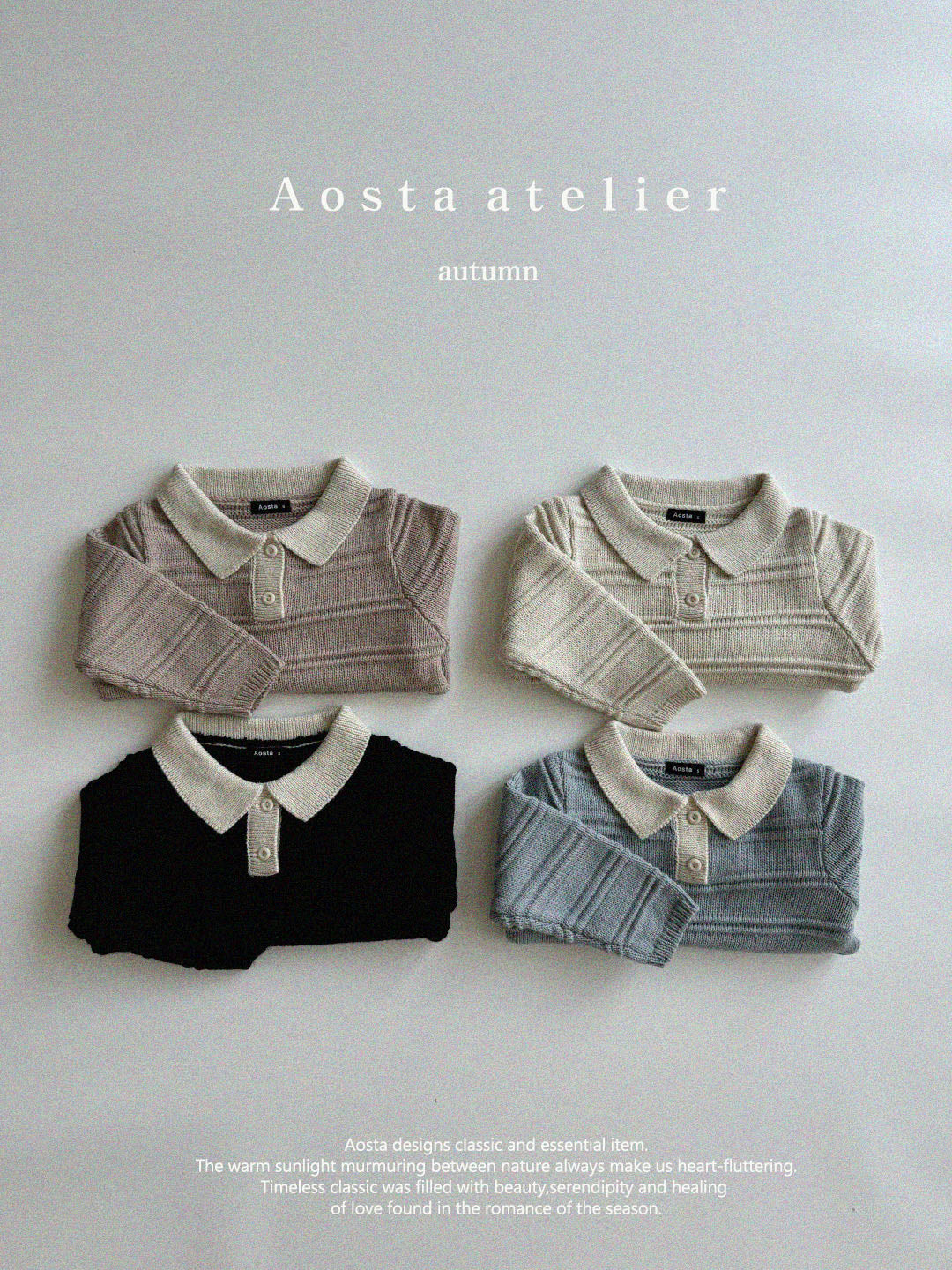 AOSTA KIDS Knit Collar Tee *Preorder