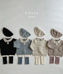 AOSTA KIDS Knit Collar Tee *Preorder