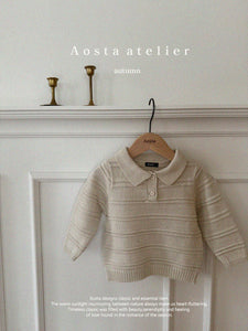 AOSTA KIDS Knit Collar Tee *Preorder