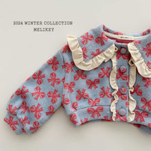 Load image into Gallery viewer, MEL KIDS KNIT BIG FRILL BOW CARDIGAN**PREORDER