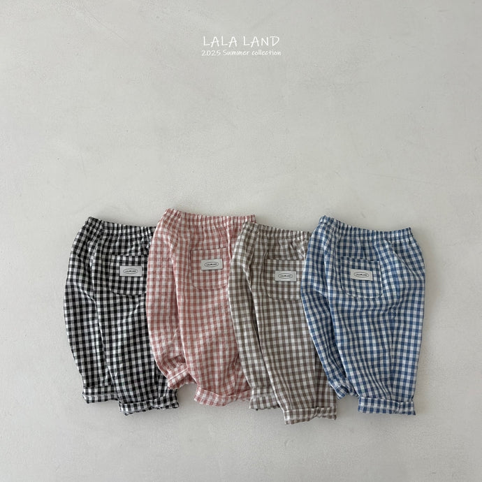 LALALAND KIDS CASUAL CHECK LONG PANTS*Preorder