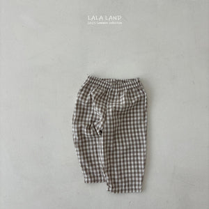 LALALAND KIDS CASUAL CHECK LONG PANTS*Preorder