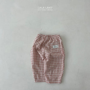 LALALAND KIDS CASUAL CHECK LONG PANTS*Preorder