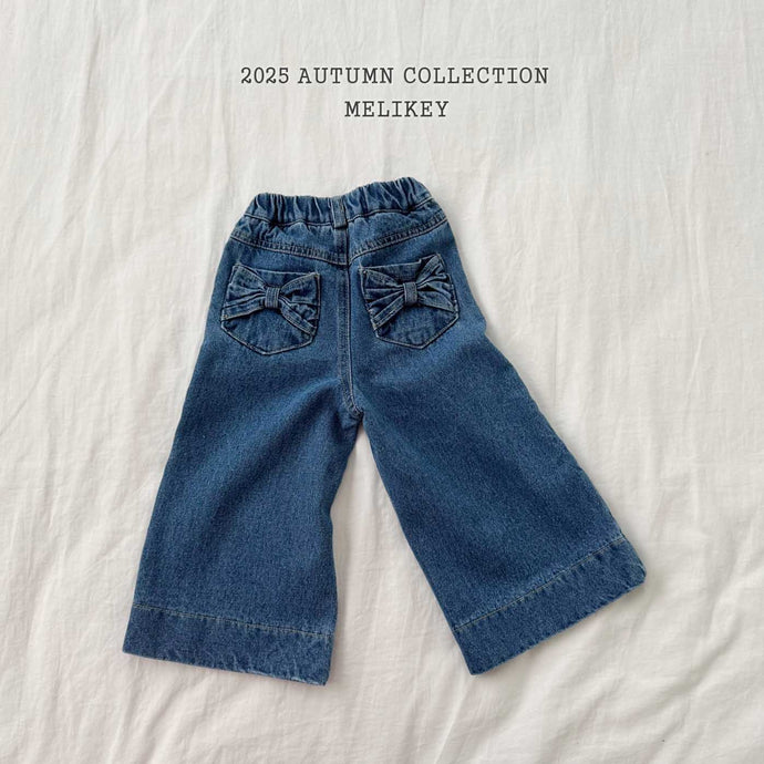 MEL KIDS FALL TWO RIBBON DENIM PANTS**PREORDER