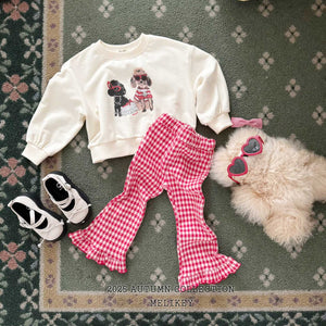MEL KIDS FALL CHECK BOOTCUT PANTS**PREORDER