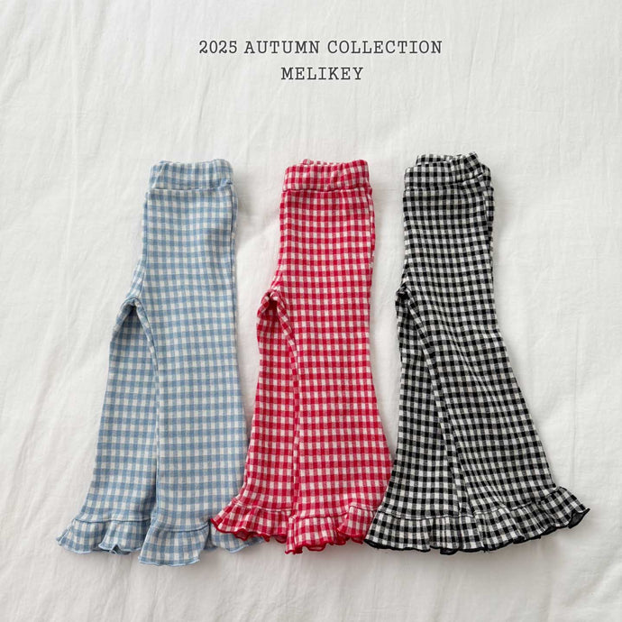 MEL KIDS FALL CHECK BOOTCUT PANTS**PREORDER