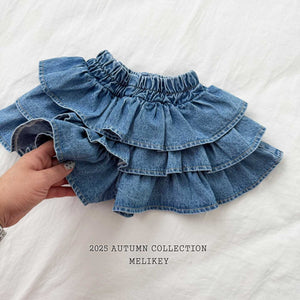 MEL KIDS FALL ELLIE TIER DENIM SKIRT**PREORDER
