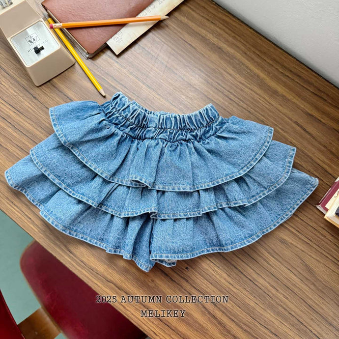 MEL KIDS FALL ELLIE TIER DENIM SKIRT**PREORDER