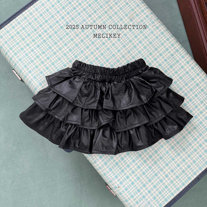 MEL KIDS FALL BLACK LEATHER SKIRT**PREORDER