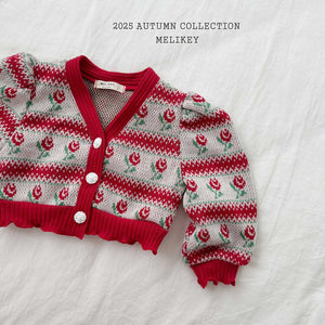 MEL KIDS FALL ROSE STRIPE CARDIGAN**PREORDER (Copy)