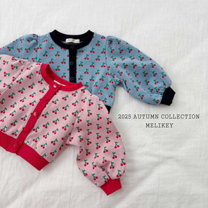 MEL KIDS FALL CHERRY PUFF CARDIGAN**PREORDER