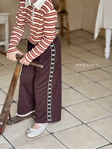 POISSON KIDS HEART TRIM PANTS**PREORDER