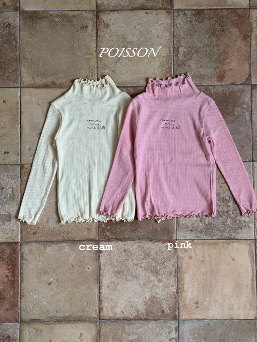 POISSON KIDS THIN LAYER TURTLE NECK TOP**PREORDER