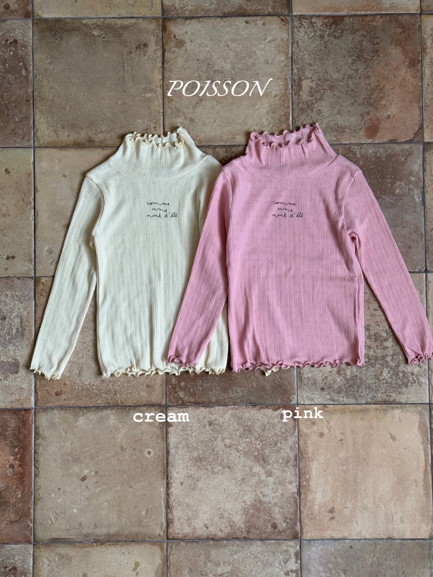 POISSON KIDS THIN LAYER TURTLE NECK TOP**PREORDER