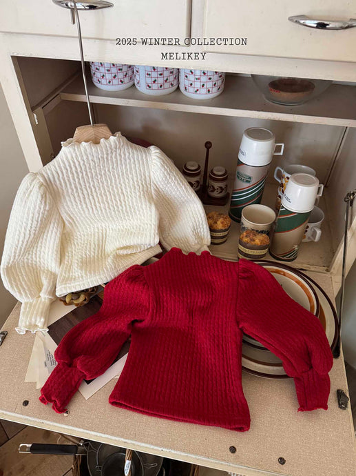 MEL KIDS KNIT RIB PUFF TEE**PREORDER