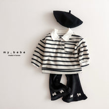 Load image into Gallery viewer, MYBEBE KIDS COLLAR STRIPE TEE SHIRT* Preorder