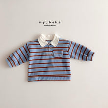 Load image into Gallery viewer, MYBEBE KIDS COLLAR STRIPE TEE SHIRT* Preorder