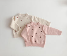 Load image into Gallery viewer, MYBEBE KIDS KNIT HEART SWEATER* Preorder
