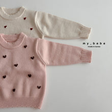 Load image into Gallery viewer, MYBEBE KIDS KNIT HEART SWEATER* Preorder