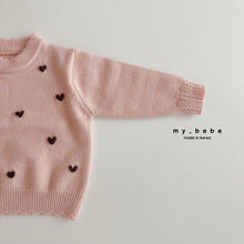 Load image into Gallery viewer, MYBEBE KIDS KNIT HEART SWEATER* Preorder