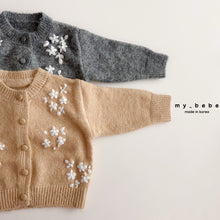 Load image into Gallery viewer, MYBEBE KIDS FLORAL KNIT CARDIGAN* Preorder