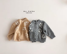 Load image into Gallery viewer, MYBEBE KIDS FLORAL KNIT CARDIGAN* Preorder