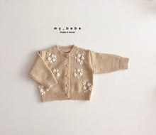 Load image into Gallery viewer, MYBEBE KIDS FLORAL KNIT CARDIGAN* Preorder