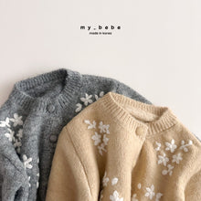Load image into Gallery viewer, MYBEBE KIDS FLORAL KNIT CARDIGAN* Preorder