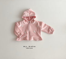 Load image into Gallery viewer, MYBEBE KIDS BOW HOODIE ZIP UP JACKET* Preorder