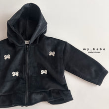 Load image into Gallery viewer, MYBEBE KIDS BOW HOODIE ZIP UP JACKET* Preorder