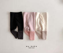 Load image into Gallery viewer, MYBEBE KIDS COLOR BLOCK LEGGINGS* Preorder