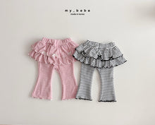 Load image into Gallery viewer, MYBEBE KIDS FRILL STRIPE PANTS* Preorder