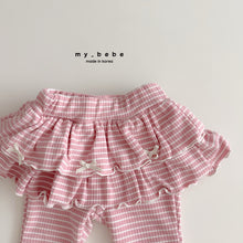 Load image into Gallery viewer, MYBEBE KIDS FRILL STRIPE PANTS* Preorder