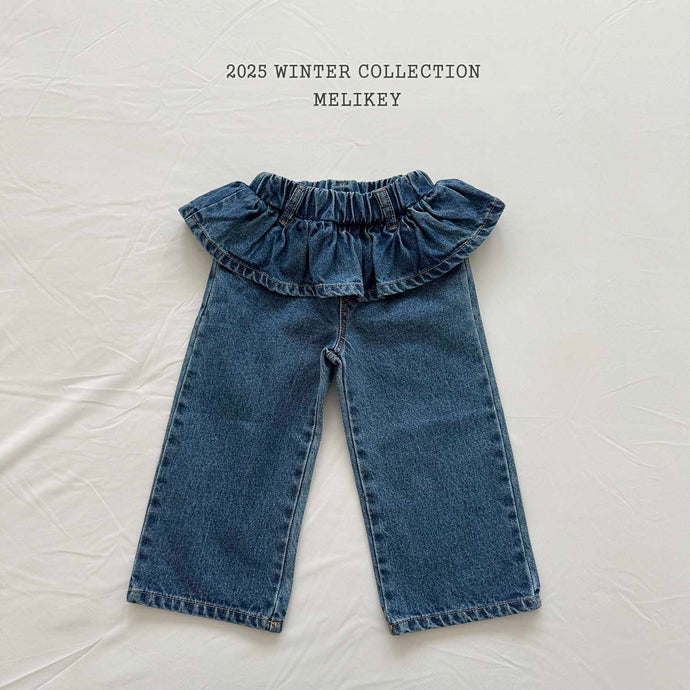 MEL KIDS FRILL DENIM PANTS**PREORDER