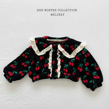 Load image into Gallery viewer, MEL KIDS CHERRY FRILL CARDIGAN**PREORDER