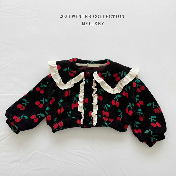 MEL KIDS CHERRY FRILL CARDIGAN**PREORDER