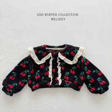 Load image into Gallery viewer, MEL KIDS CHERRY FRILL CARDIGAN**PREORDER